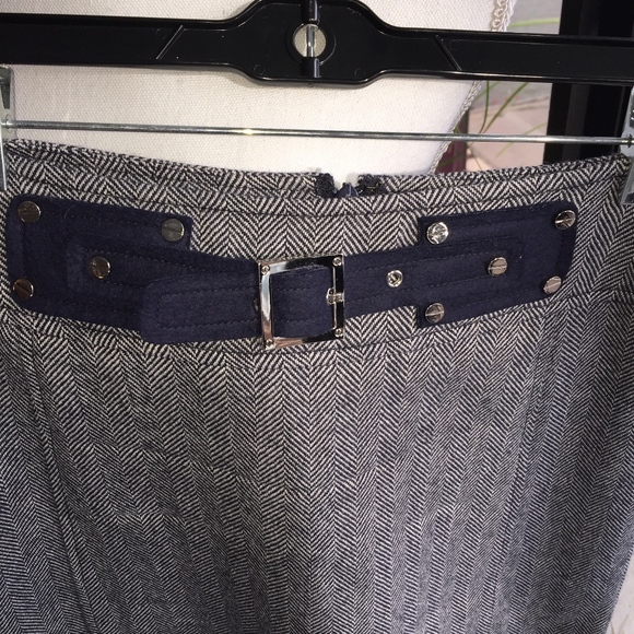 Tory Burch Navy Herringbone Pencil Skirt Navy - Picture 2 of 5